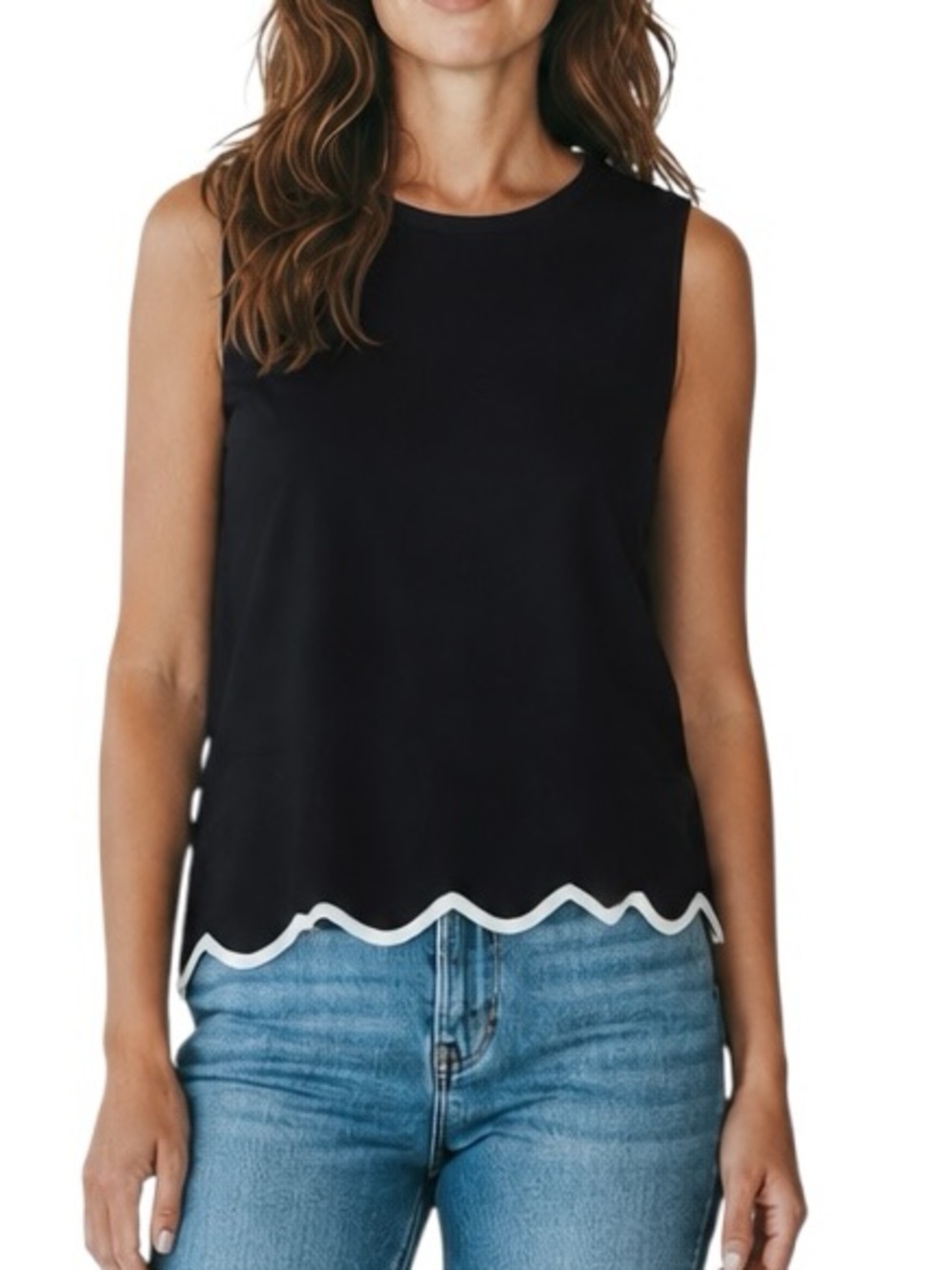 Talbots knit scallop hem sleeveless tank top size XL excellent condition